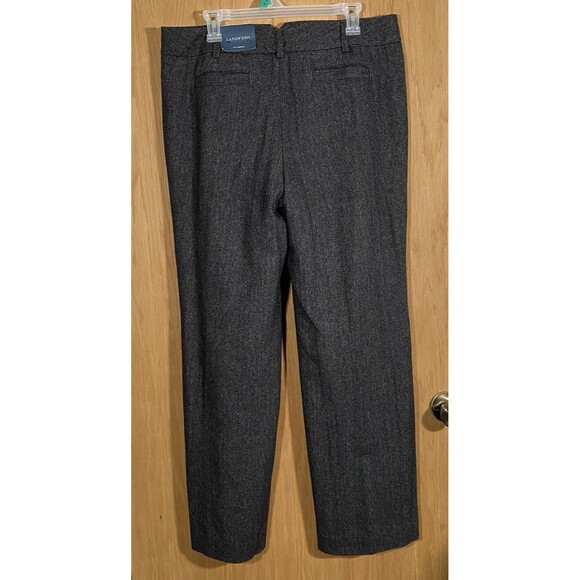 Lands' End Women's Sz 12 Original Fit Trousers Herringbone Wool Blend Lined NWT - Picture 2 of 10